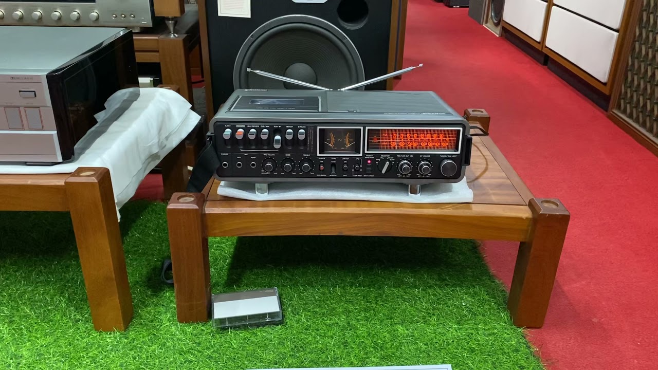 動作品NATIONAL カバー付きRS-4400ラジカセ ナショナル FM/AM