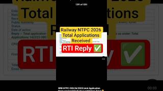 Railway NTPC 2026 Total Applications Received Deepak Sharma Maths #ntpc #railway #ias #ips #rtireply