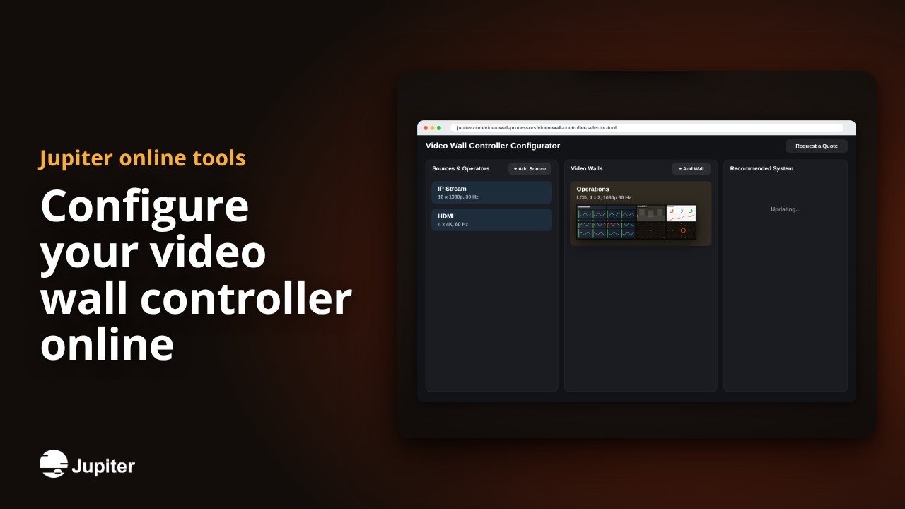 Configure your video wall controller online, Jupiter overview video
