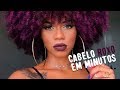 Cabelo roxo em minutos + Arrume-se comigo