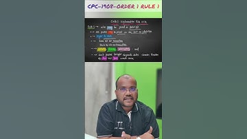 #CPC1908#ORDER1RULE1#PARTIESTOSUITS #SHORTS#AIBE17#CLAT#advocate#Adv.VijayAGoud.