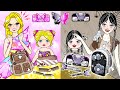 Paper Dolls Dress Up | Rich vs Poor Mother And Daughter - Butterfly School Supplies | Barbie Story