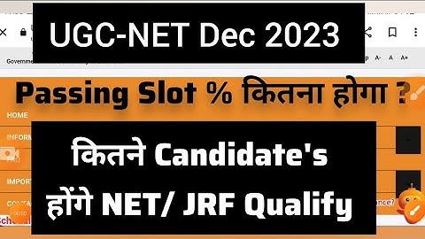 UGC-NET DEC 2023 : Answer Key, Result Date & Passing Slot । Ugc Net Passing Criteria / Slot 2023