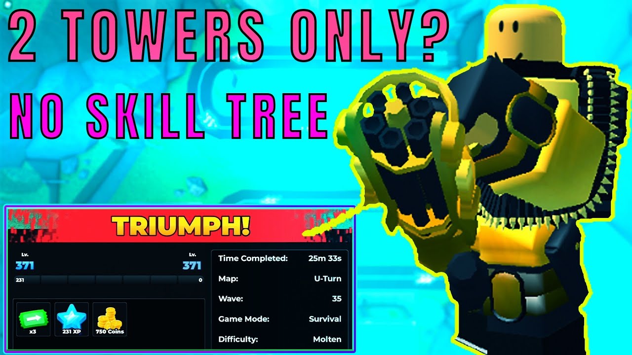 Tower Skill Tree How to Solo Molten Mode with 2 Towers (No Skill Tree) | Tower Defense ...