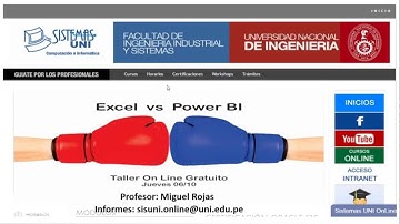 SISTEMAS UNI - Seminario On Line: Excel vs. Power BI (06-10-2016)