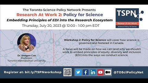 TSPN 2023 Research at Work 2: Policy for Science - Embedding Principles of EDI into Research