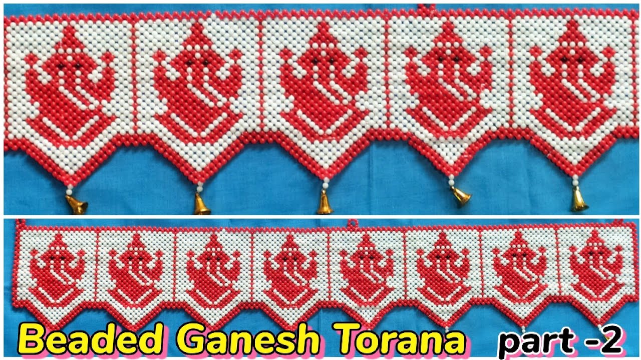 How to make Beaded Ganesh Torana Part-2| Beads Ganapati | DIY Easy Pearl Door Hanging Torana at home