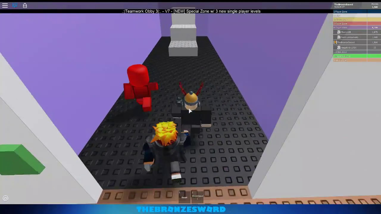 Roblox Teamwork Obby 4 Player Zone Speedrun - 