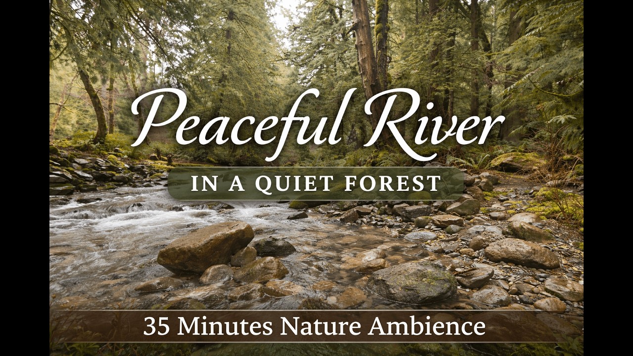 Peaceful River in a Quiet Forest | 35 Minutes Nature Ambience