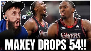 Sixers beat Bucks in OVERTIME on a Tyrese Maxey 54 POINT GAME!
Sixers beat Bucks in OVERTIME on a Tyrese Maxey 54 POINT GAME! Sixers beat Bucks in OVERTIME on a Tyrese Maxey 54 POINT GAME!