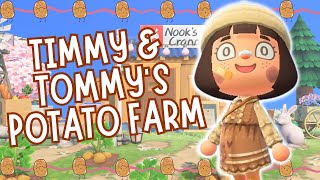 NOOKS CRANNYS DIAGONAL POTATO FARM | SPEED BUILD | Pink Cottage Core | Lets Play Animal Crossing