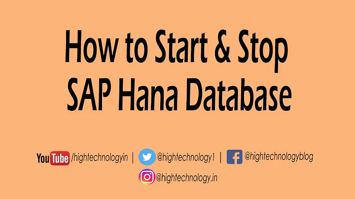 Sap Hana tutorial for beginners - Start Stop SAP HANA Database