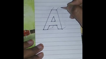 3D letter A / How to draw capital alphabet / easy to make it