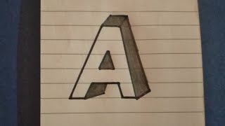 3D letter A / How to draw capital alphabet / easy to make it