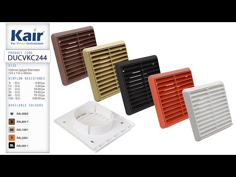 Kair External Wall Louvred Grille Ducting Air Vent with Round