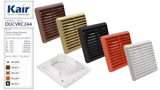 Kair External Wall Louvred Grille Ducting Air Vent with Round Spigot