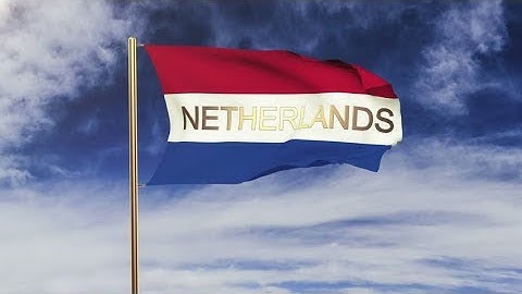 4K Netherlands flag with title waving in the wind. Looping sun rises style. Animation loop Stock