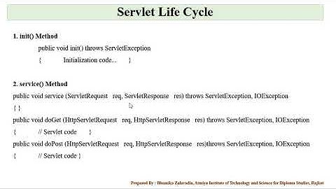 Servlet Life Cycle in Gujarati - Bhumika Zalavadia