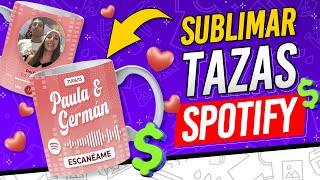 🎵 CÓMO Personalizar Tazas Con Código SPOTIFY para GANAR DINERO En San Valentín