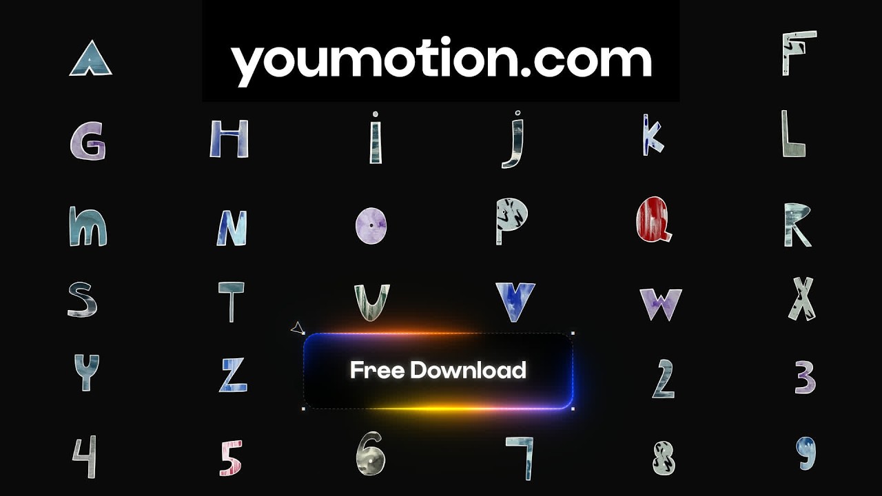 Handmade Texture Alphabet (Ae, Pr, Dr, FCPX) Free Fluid Letters - YouTube