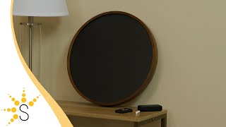 Sunnydaze 18 Round Magnetic Chalkboard for Wall with Rustic Brown Frame - DYG-5981