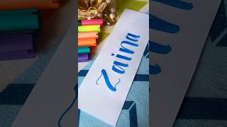 Download Lagu name calligraphy🤩 #shorts #youtubeshorts #brushpencalligraphy #zaina #calligraphy #camlinkokuyo #art MP3