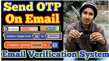 Send OTP via Email from  Kodular, Thunkable, Appybuilder Apps. Email veryfication system