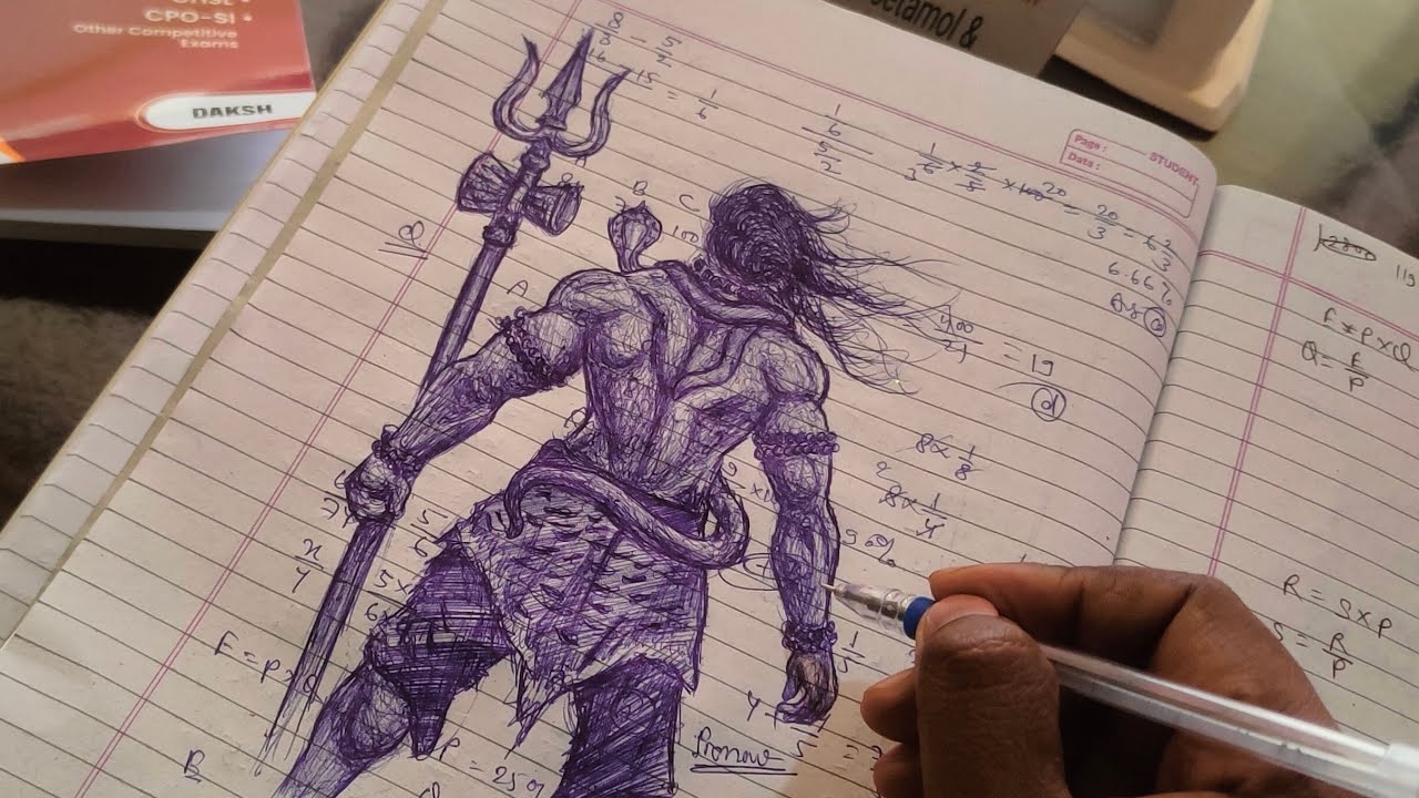 Как нарисовать бога Шиву шариковой ручкой 🙏