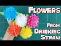 DIY Drinking Straw Crafts Ideas | How to Make Flowers From Plastic Tubes Tutorial Ep.4