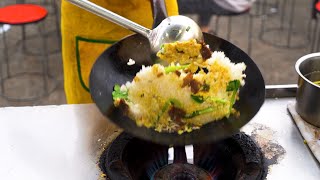 Chinese Street Food -Food Stall Egg Fried Rice Fried Noodles, Steam Rice Cakes 4 for a dollar