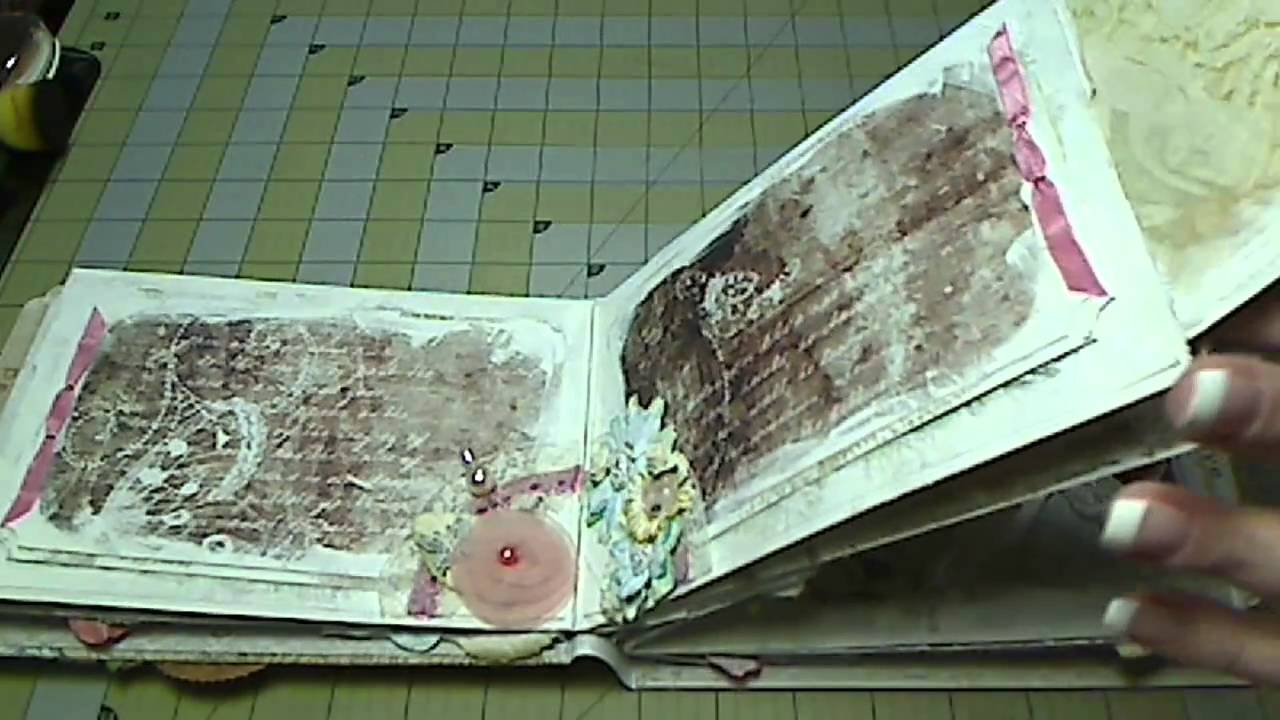 How to Make a 'shabby chic' paper bag mini scrapbook album