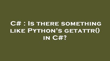C# : Is there something like Python