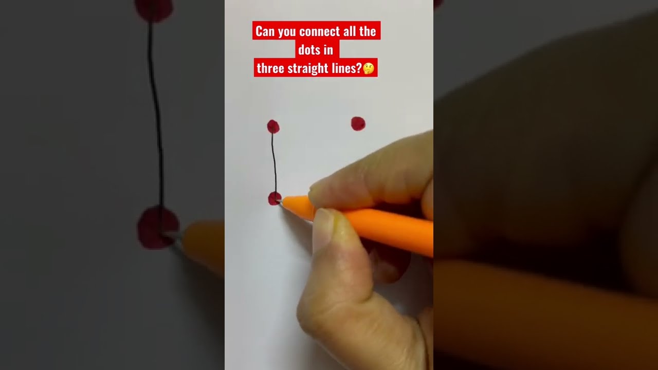 Can You Connect All The Dots In Three Straight Lines Math Youtube Mathtrick Shorts Learning