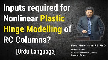What are the inputs required for Nonlinear Plastic Hinge Modelling of RC Columns?