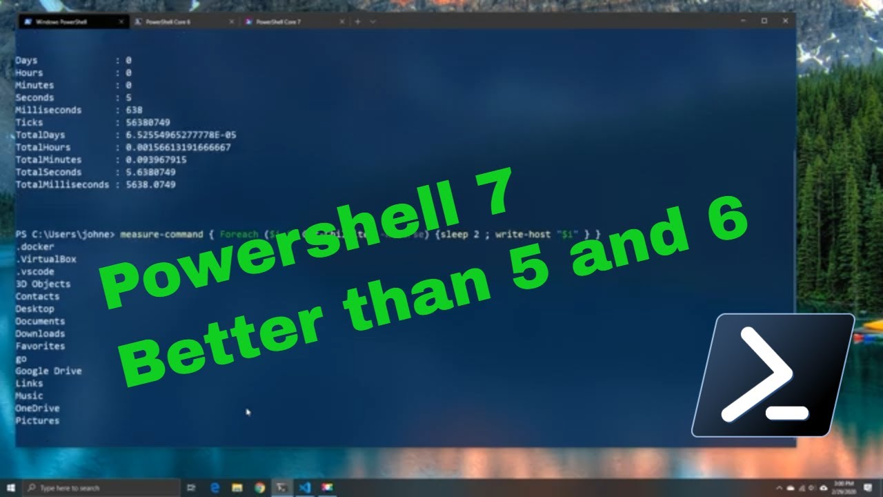 Update Powershell 7 vs 6.2 and 5.1