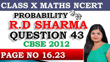 RD Sharma Chapter 16 Question 43 Class 10 Maths NCERT @MathsTeacher