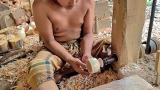 Young Boy Fast Making Wooden Dal Spoon, Dabbu, Orong, Ghotni,  Masher, Mixer | Wood Carving Art