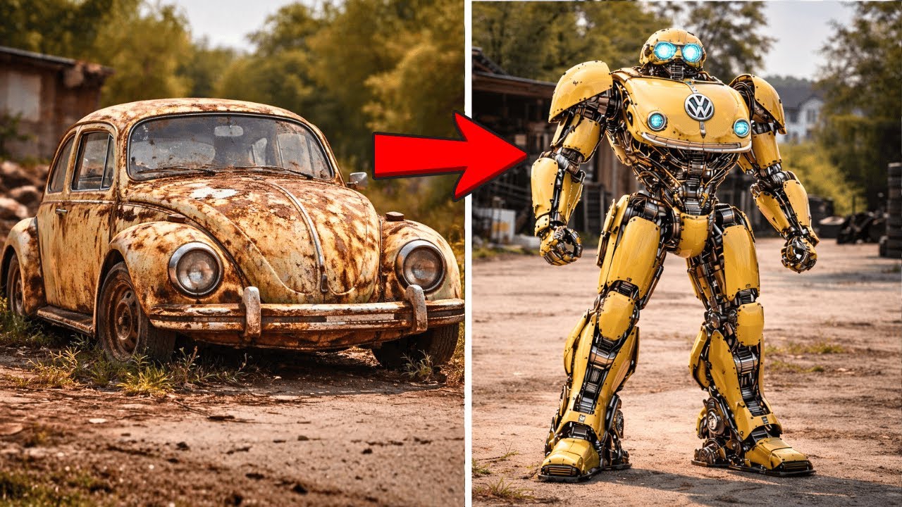 From Abandoned Volkswagen Beetle to Walking Robot — Insane Transformation | ASMR Car Restoration!