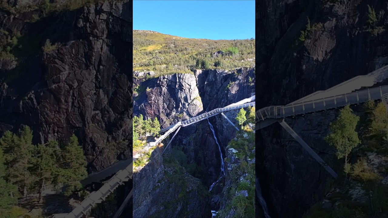 Vøringsfossen – This beautiful waterfall features an incredible bridge!