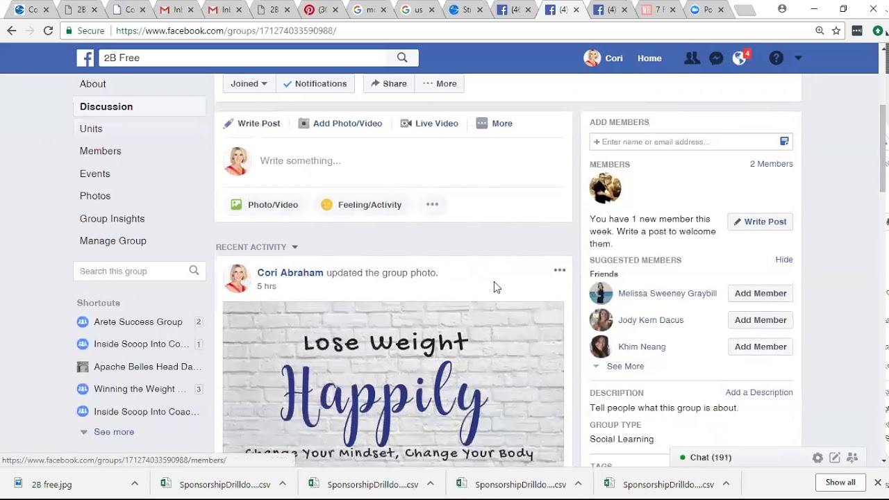 Units in facebook groups