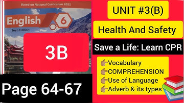 Unit 3B Save a Life : Learn CPR Translation & Solved Exercise || Class 6th English || Adverb & Types