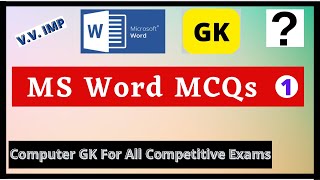 MS Word GK For All Competitive Exams | MS Word MCQs in Hindi | कंप्यूटर सामान्य ज्ञान screenshot 4