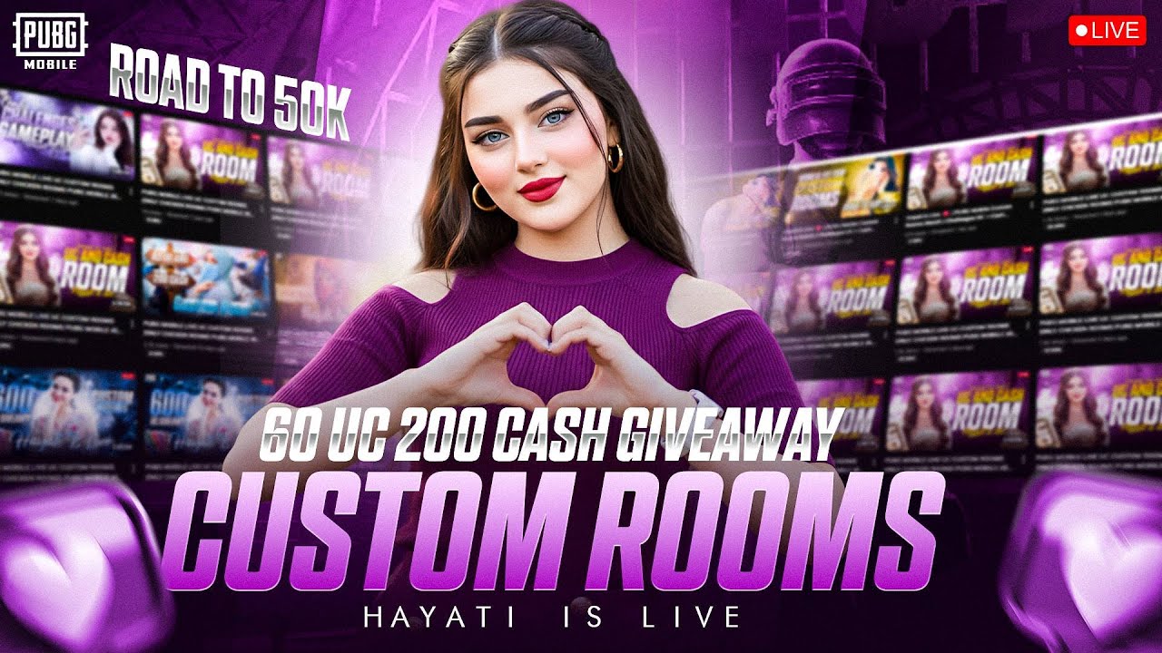 Hayati Is Live 🔴 | PUBG Mobile Custom Rooms Match | Challenges UC + Cash Reward Rooms.