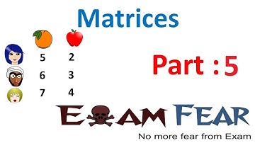 Maths Matrices class 12 part 5 (Examples Represent data) CBSE Mathematics XII