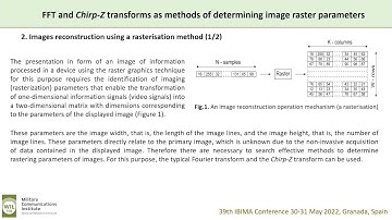 Fast Fourier Transform FFT And Chirp Z Transforms as Methods of Determining Image Raster Parameters