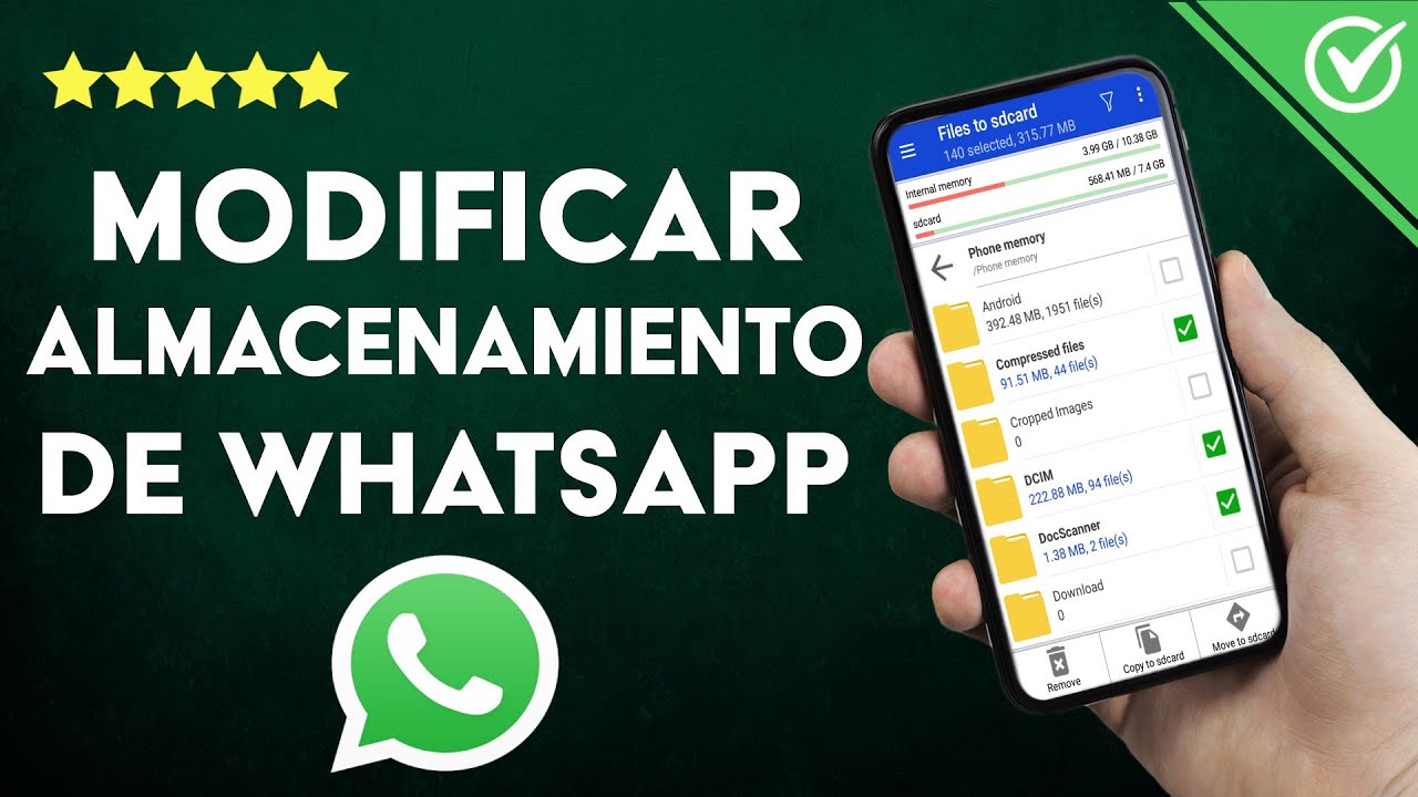 Cómo modificar el almacenamiento predeterminado de WHATSAPP - Android e
