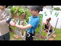 GARDEN WITH ME 2023! CILANTRO HARVEST AND UPDATING OUR ZONE 6B BACKYARD GARDEN 👩‍🌾🥕🥬