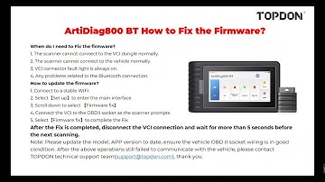 ArtiDiag800 BT How to Fix the Firmware？