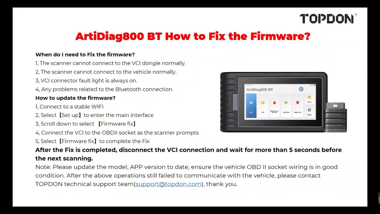 ArtiDiag800 BT How to Fix the Firmware？ - YouTube