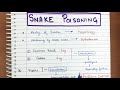 Snake poisoning  short review